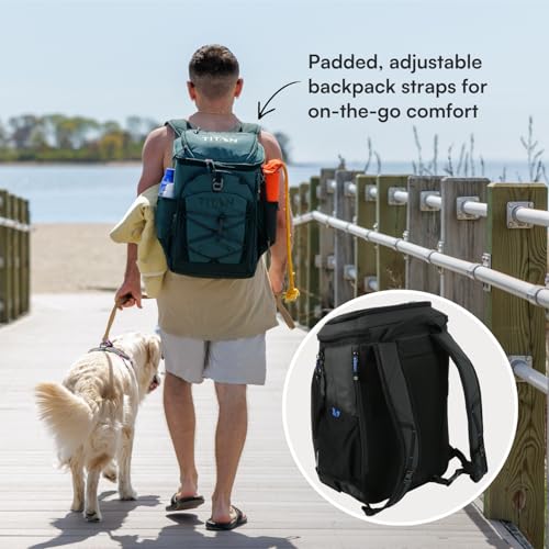 Titan Deep Freeze Ice Wall Backpack Cooler 30 Can - Cobalt Carbon Black Variation