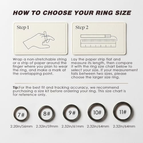KASVUC Smart Ring Fitness & Health Tracker - Model 9, Heart Rate, SpO2, Sleep, IP68 Waterproof