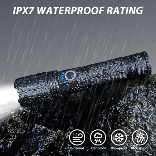 Rechargeable LED Flashlights 2 Pack High Lumens Waterproof Outdoor Light