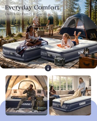 Blue Twin Air Mattress with Built-in Pump - 13 Inch XL-Long, Supports 500 lb