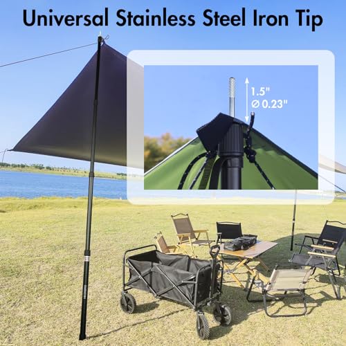 HIKERBRO 4 Pack Adjustable Aluminum Tarp Poles - Telescoping Camping Tent Poles, 2.67ft-7.67ft