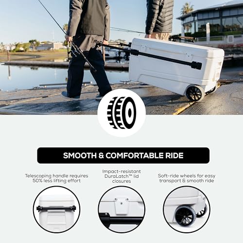 Igloo Maxcold Glide 110Qt Wheeled Cooler - White 168-Can Insulated Ice Chest