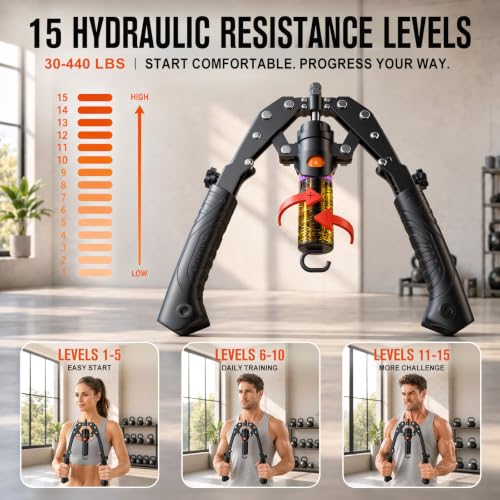 Adjustable Hydraulic Arm Trainer for Chest and Upper-Body Workout