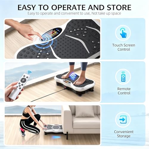 GMCXAX WhiteEdge Vibration Plate Exercise Machine with Auto & Manual Modes