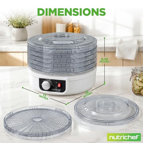 NutriChef Food Dehydrator Machine Milky - Dehydrate Jerky, Meats, Fruits & Vegetables