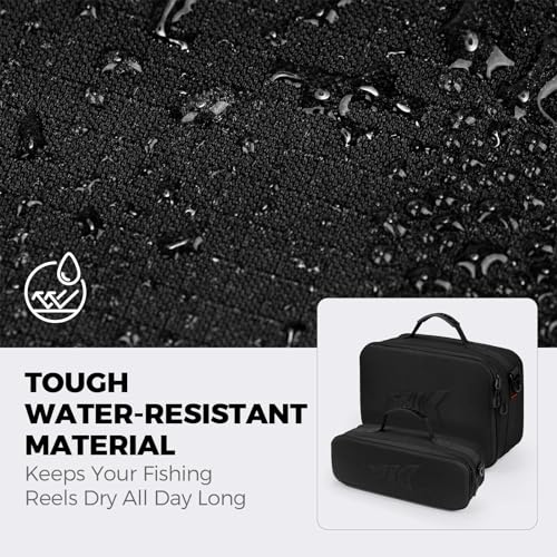 Large Waterproof Fishing Reel Storage Case with Shockproof Dividers