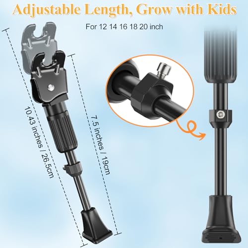 Adjustable Kids Bike Kickstand for 12-20 Inch Bicycle Support Peg