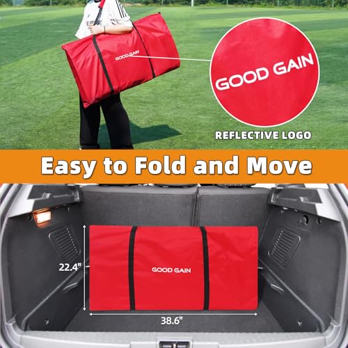 Portable Soccer Team Bench 6 Seats with Bag - Red, No Assembly, Foldable & Comfortable