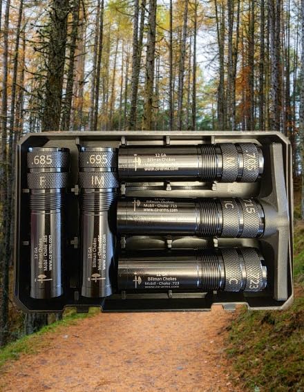 12 Gauge Choke Tube Set for Shotgun - Compatible with Mobilchoke Threads, Steel Shot Ready, 5 Constrictions