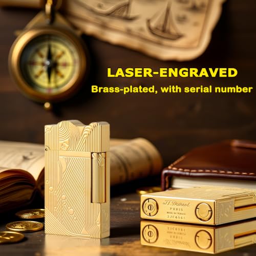Sanji One Piece Brass Lighter with Iconic Ping Sound - Collector's Gift, Gold Finish, Refillable, Creative Lid Variation