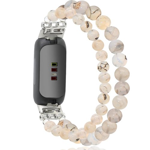C&L Accessories Bracelets Compatible with Inspire 3 Bands for Women Beaded Wristband Natural Gemstone Replacement Straps for Inspire 3 (Dragon Vein)