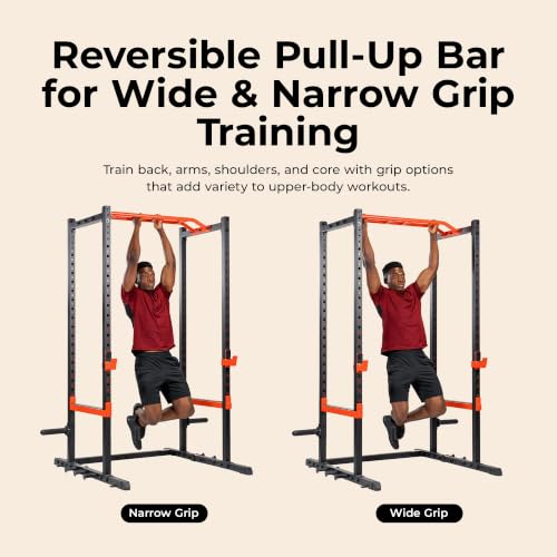 Sunny Health & Fitness Power Rack & Cage System with Plate Holders – Home Gym Equipment