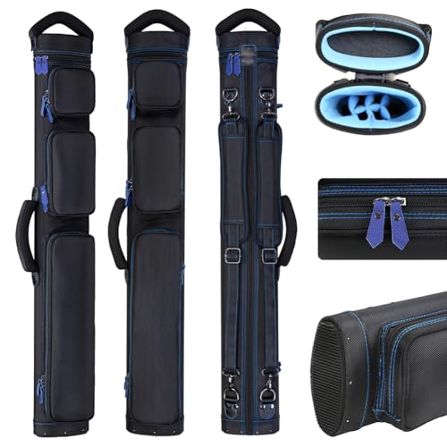 AMAZCHAT 2x4 Pool Cue Case Waterproof Dustproof Holds 2 Butts & 4 Shafts