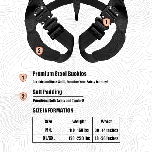 Skiguard Tree Stand Safety Harness - Medium-Large Adjustable Hunter Harness for Hunting