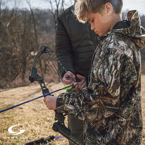 Genesis Carbon Right Hand Compound Bow and Arrow Set - Adjustable 15-30in, 10-20lbs