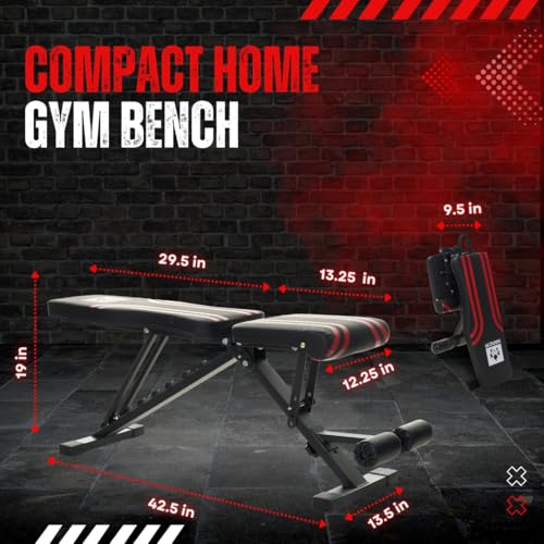 Adjustable Weight Bench - Heavy-Duty Foldable Gym Workout Equipment