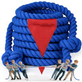 Kids & Adult Tug of War Rope 25FT with Flag, Durable Outdoor Play Equipment - Blue