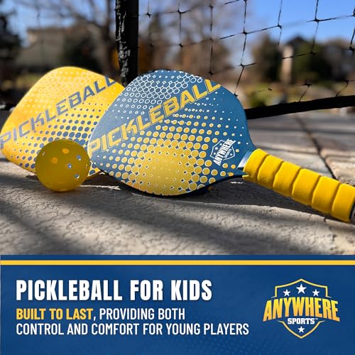 Youth Pickleball Set with Net Paddles and Balls for Kids Ages 5-12