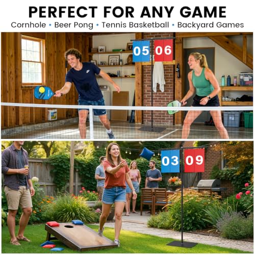 60-Inch Large Waterproof Scoreboard with Adjustable Stand for Sports & Lawn Games