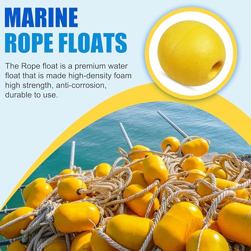 6 Pack Rope Floats Buoy for Crab Trap Marker - 3.94 x 3.94 inches, Yellow