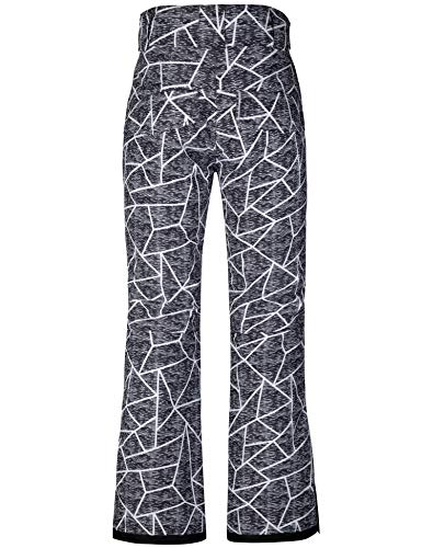 Wantdo Waterproof Insulated Women's Snow Pants - Gray Flora, Small Winter Ski Trousers
