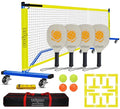 Zdgao Blue 22FT Portable Pickleball Net Set with Wheels & 4 Paddles - Indoor & Outdoor