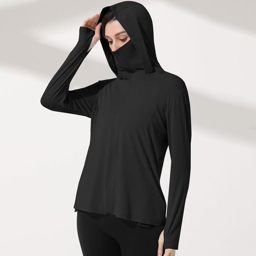 Mingyuezai Women's Lightweight Hooded Sun Protection Jacket - UPF 50+ for Hiking & Outdoor Activities