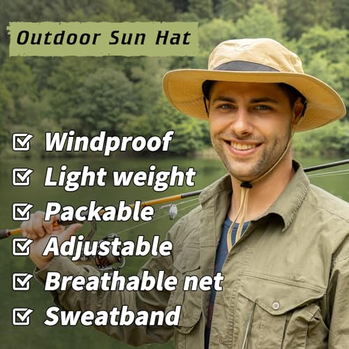 Oversized Waterproof Mesh Sun Hat with Wide Brim for Big Heads