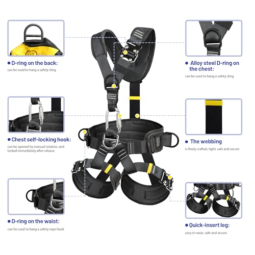 Full Body Climbing Safety Harness for Tree Rock Climbing