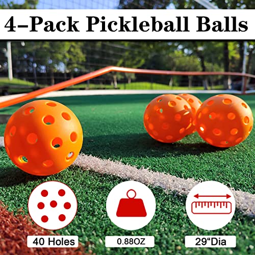 Zdgao Pickleball Net with Court Marking Kit, 4 Pickle Balls, and Carry Bag - Complete Bundle for Easy Setup and Play on Any Surface