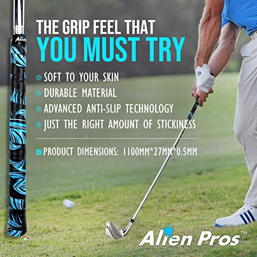 Alien Pros Golf Grip Wrapping Tape 16-Pack Blue Waves Regrip Solution