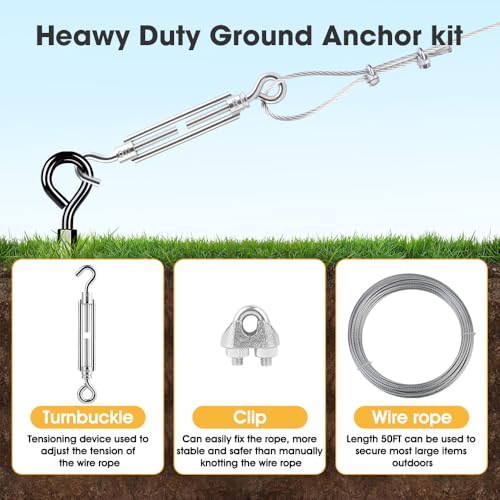 27-Inch Ground Anchors Kit with 3/16