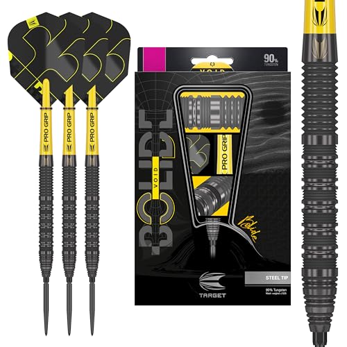 Target Darts Bolide Void 23G Black & Yellow Tungsten Steel Tip Darts Set