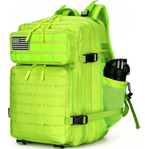 Neon Green Military Tactical Backpack 45L/25L 3-Day Assault Pack Molle Daypack