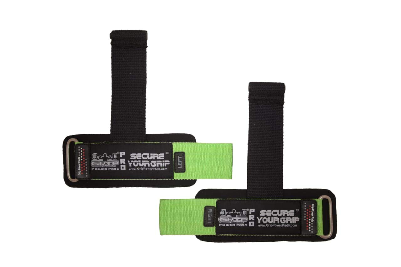 Gym Lifting Dowel Straps Neoprene Padded Wrist Wraps for Weight Training, Bodybuilding & Fitness – Wrist and Grip Support, 2 Pack (Lime)