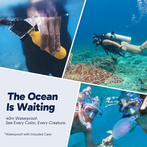 Action Camera 4K Waterproof Underwater Camera with Dual Screen & Accessories - Standard Bundle