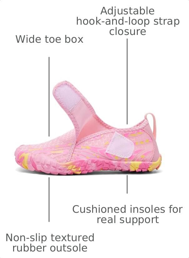 Kids Water Shoes - Toddler to Big Kid Light Pink 11 - Water Shoes for Kids