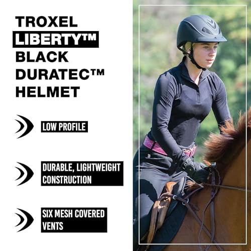 Black Medium Ultralight Horse Riding Helmet with Adjustable Fit - Safety Equestrian Gear