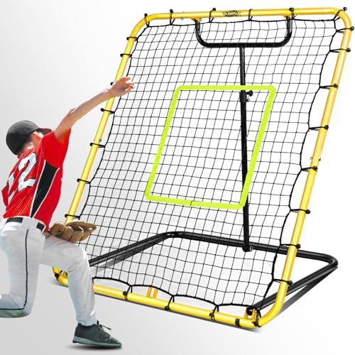 PLAYAPUT Baseball Rebounder Net 4x4.5FT Practice Pitchback & Fielding Aid