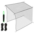10x10x10ft Golf Practice Net with 12 Spring Snaps & 4 Carabiners - Heavy Duty Sports Barrier Netting for Indoor Outdoor Use