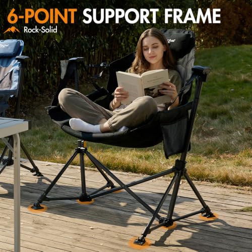 Portal Hammock Camping Chair Black 1 Pack Adjustable Recline Outdoor Seat