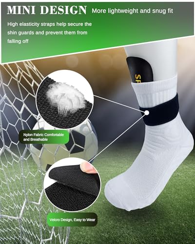 Mini Kids Soccer Shin Guards Small Lightweight Protective Gear with Straps