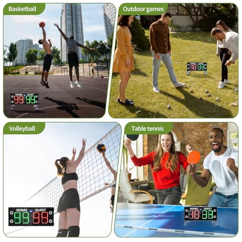 YZ Portable Digital Scoreboard for Basketball & Outdoor Games - Remote Control & Bright LED Display