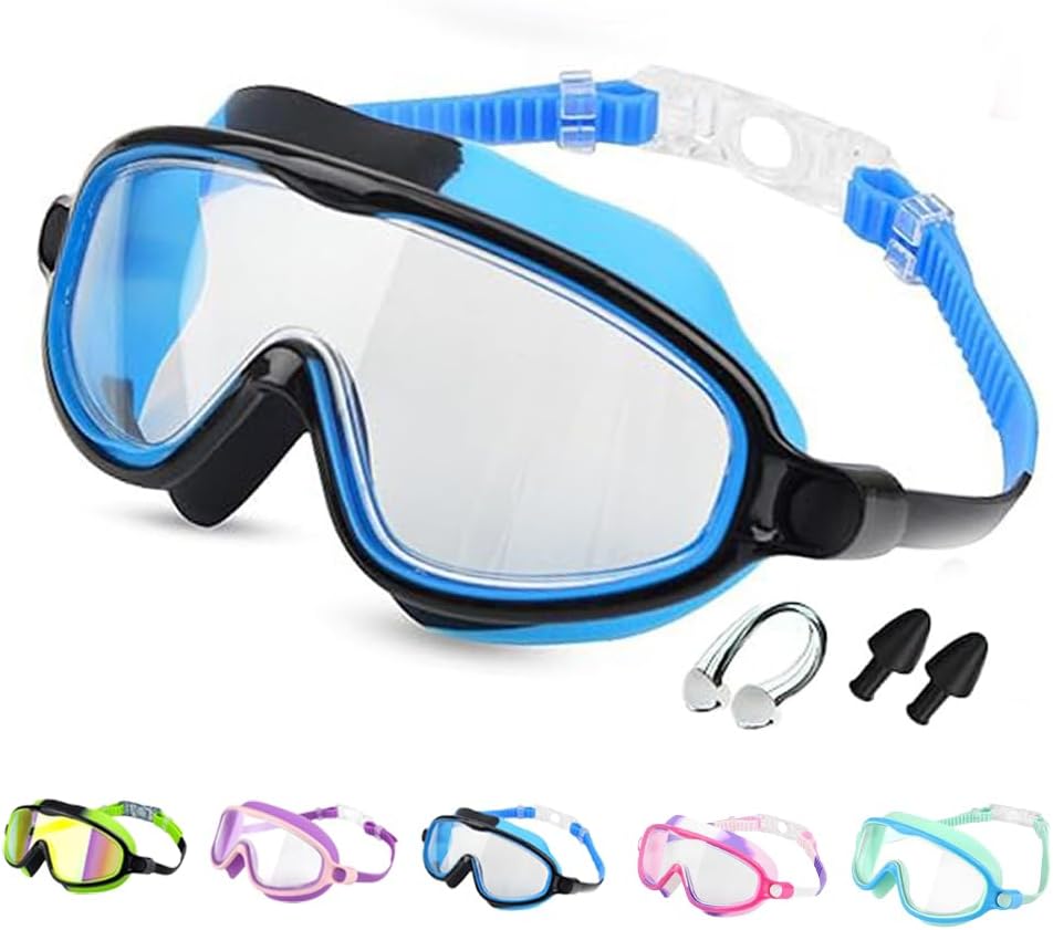 Skiennix Children's Swimming Goggles - Large Frame, Waterproof & Anti-Fog | 2025 Wide View Design