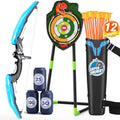 Kids LED Bow and Arrow Set with Targets - Blue & Black Indoor Outdoor Sport Gift