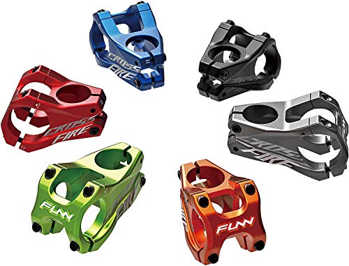 Funn Crossfire MTB Stem - Red, 35mm Clamp, Zero Rise, Compatible with Mountain Bikes