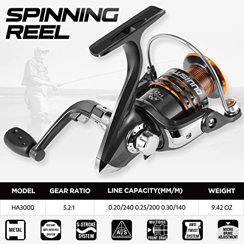 Telescopic Fishing Rod and Reel Combo 6.89 ft Portable Kit with Carrier Case