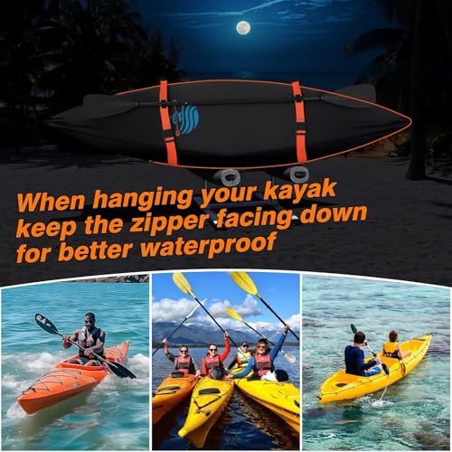 600D Waterproof Kayak Cover for Outdoor Storage - 8-10 ft, Heavy Duty, Fade-Resistant