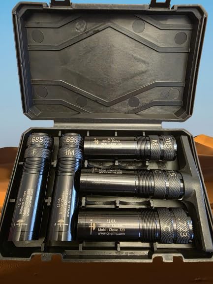 12 Gauge Choke Tube Set for Shotgun - Compatible with Mobilchoke Threads, Steel Shot Ready, 5 Constrictions