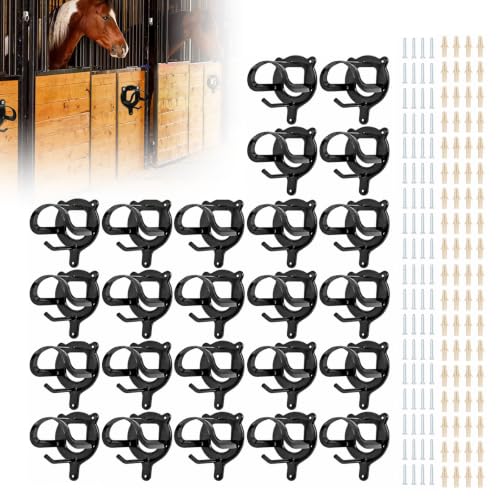 24 Counts Horse Bridle Rack with Hooks & Wall Mount Hardware - Tack Storage